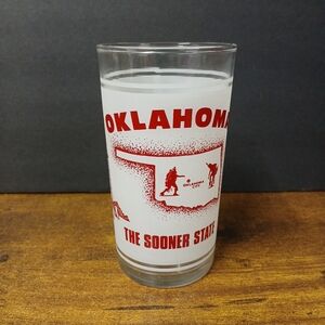 Oklahoma "The Sooner State" Souvenir Glass by Federal Glass